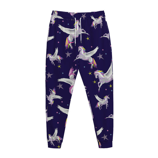 Night Winged Unicorn Pattern Print Jogger Pants
