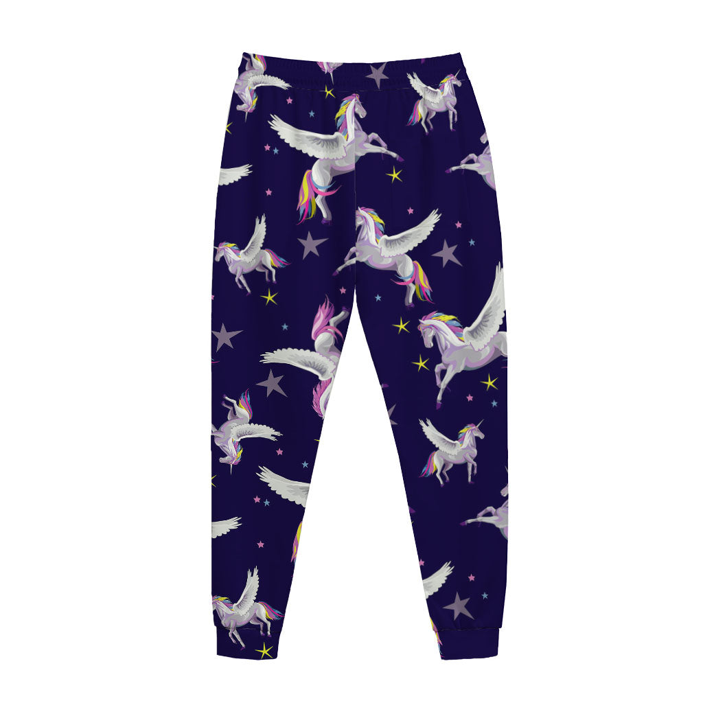 Night Winged Unicorn Pattern Print Jogger Pants