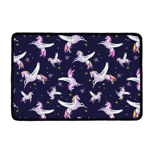Night Winged Unicorn Pattern Print Kitchen Mat