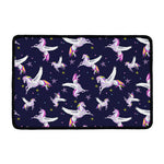 Night Winged Unicorn Pattern Print Kitchen Mat
