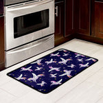 Night Winged Unicorn Pattern Print Kitchen Mat