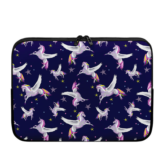 Night Winged Unicorn Pattern Print Laptop Sleeve