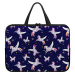 Night Winged Unicorn Pattern Print Laptop Sleeve With Handle