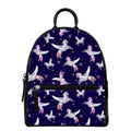 Night Winged Unicorn Pattern Print Leather Backpack