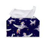 Night Winged Unicorn Pattern Print Leather Tissue Box Cover