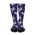 Night Winged Unicorn Pattern Print Long Socks