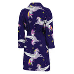 Night Winged Unicorn Pattern Print Men's Bathrobe