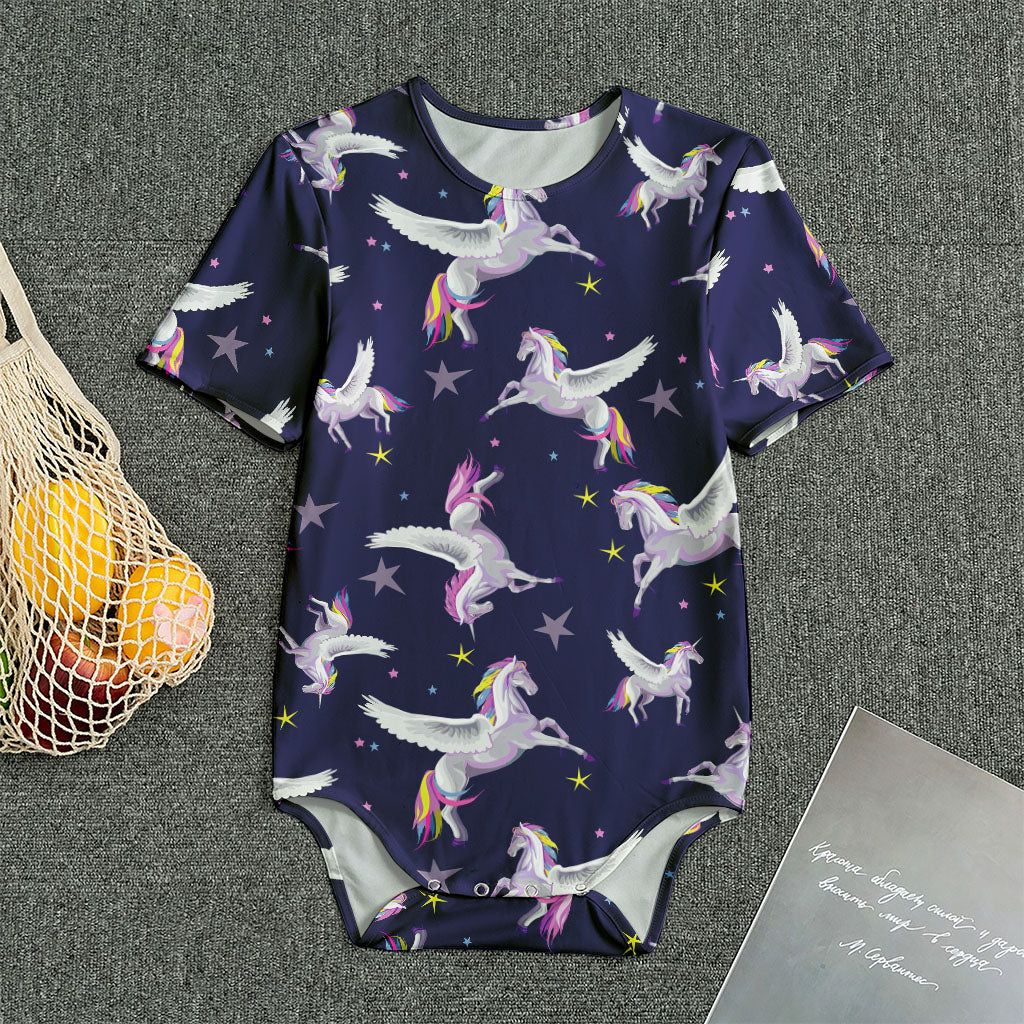 Night Winged Unicorn Pattern Print Men's Bodysuit