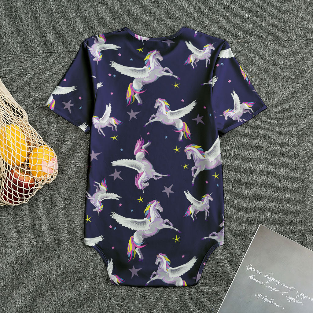 Night Winged Unicorn Pattern Print Men's Bodysuit