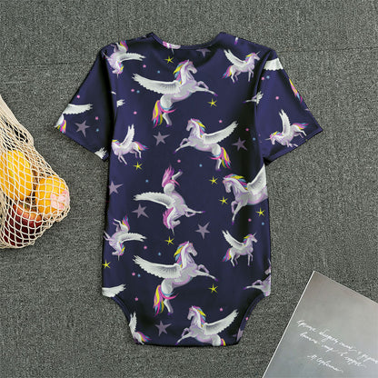 Night Winged Unicorn Pattern Print Men's Bodysuit