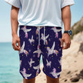 Night Winged Unicorn Pattern Print Men's Cargo Shorts