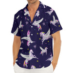 Night Winged Unicorn Pattern Print Men's Deep V-Neck Shirt