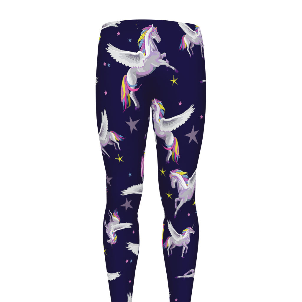 Night Winged Unicorn Pattern Print Men's leggings
