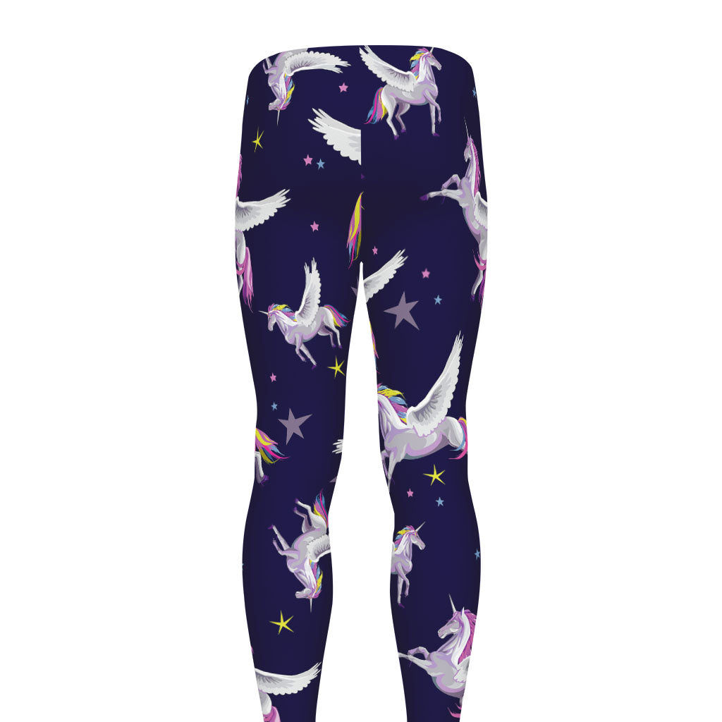 Night Winged Unicorn Pattern Print Men's leggings
