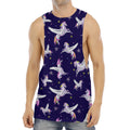 Night Winged Unicorn Pattern Print Men's Muscle Tank Top