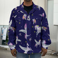 Night Winged Unicorn Pattern Print Men's Shirt Jacket