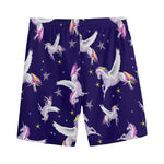 Night Winged Unicorn Pattern Print Men's Sports Shorts