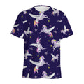 Night Winged Unicorn Pattern Print Men's Athletic T-Shirt