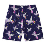 Night Winged Unicorn Pattern Print Men's Swim Trunks