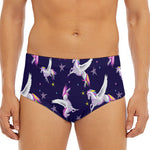 Night Winged Unicorn Pattern Print Men's Triangle Swim Briefs