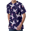 Night Winged Unicorn Pattern Print Men's Velvet T-Shirt