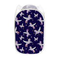 Night Winged Unicorn Pattern Print Mesh Laundry Hamper