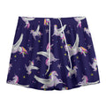 Night Winged Unicorn Pattern Print Mesh Shorts