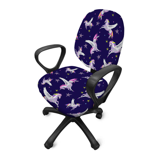 Night Winged Unicorn Pattern Print Office Chair Cover