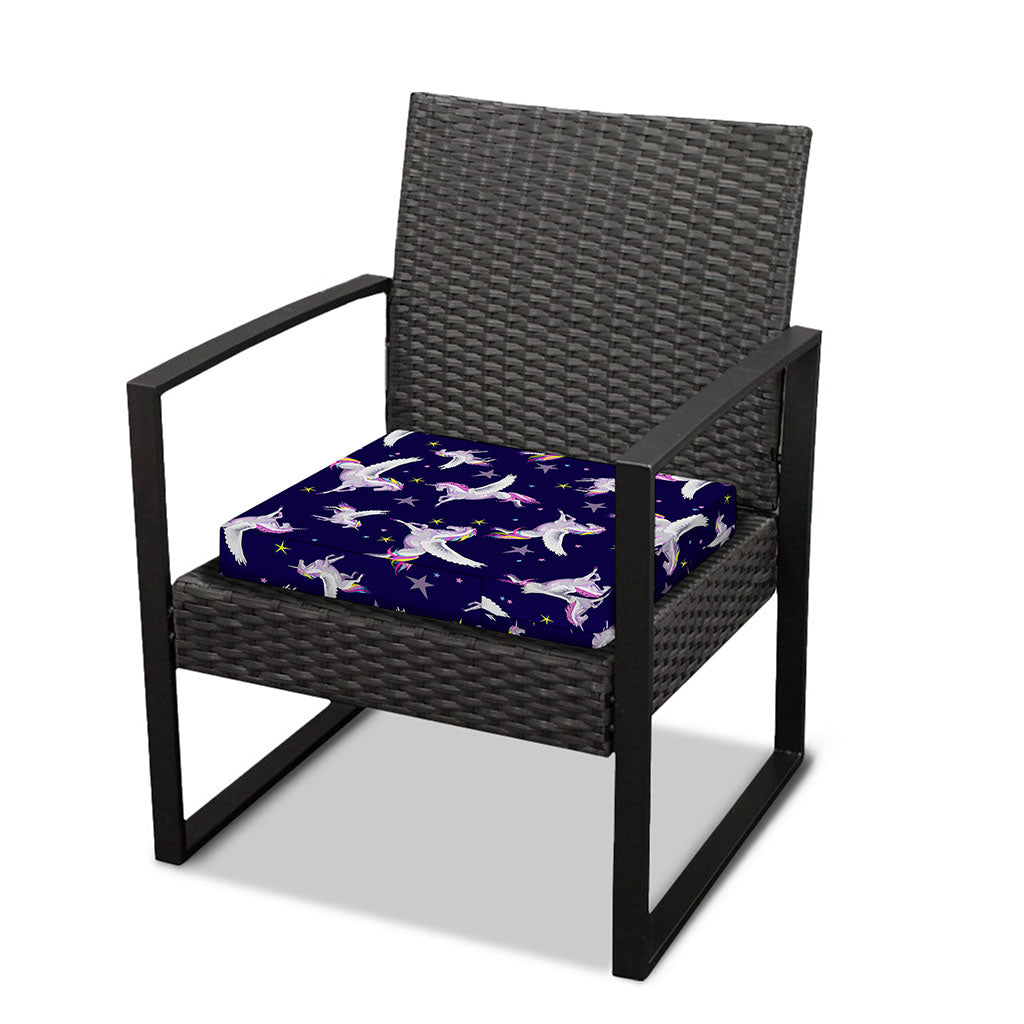 Night Winged Unicorn Pattern Print Outdoor Seat Cushion Cover