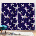 Night Winged Unicorn Pattern Print Pencil Pleat Curtains