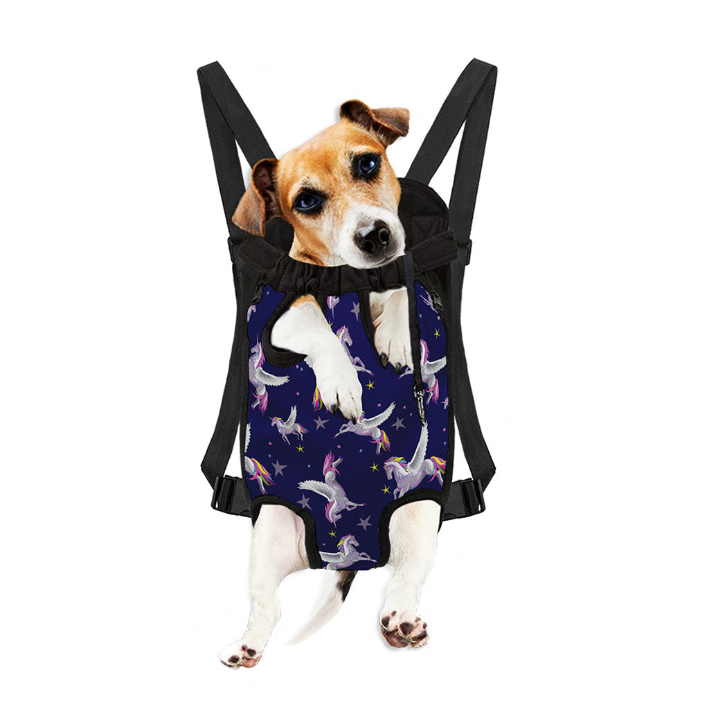 Night Winged Unicorn Pattern Print Pet Carrier Backpack