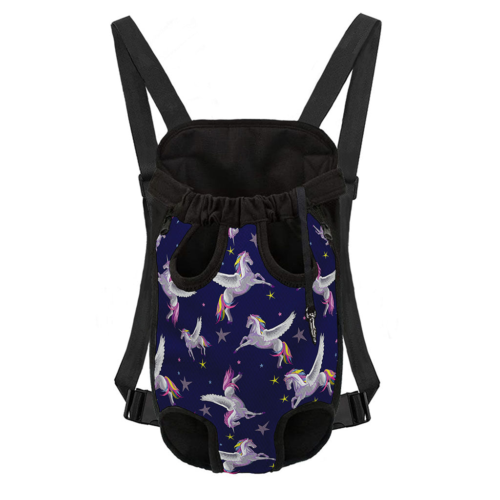 Night Winged Unicorn Pattern Print Pet Carrier Backpack
