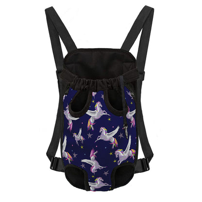 Night Winged Unicorn Pattern Print Pet Carrier Backpack