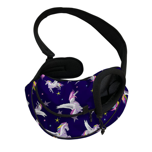 Night Winged Unicorn Pattern Print Pet Sling Carrier