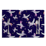 Night Winged Unicorn Pattern Print Placemat
