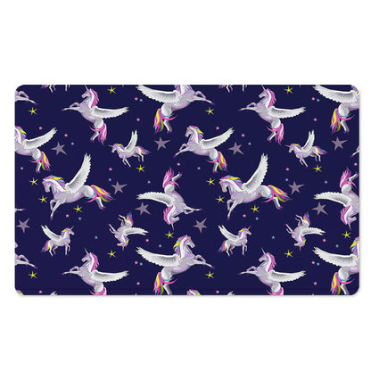 Night Winged Unicorn Pattern Print Polyester Doormat