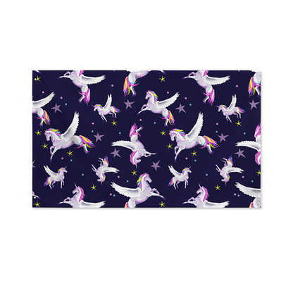 Night Winged Unicorn Pattern Print Polyester Flag