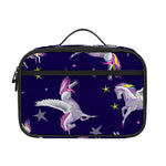 Night Winged Unicorn Pattern Print Portable Lunch Bag