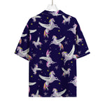 Night Winged Unicorn Pattern Print Rayon Hawaiian Shirt