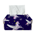 Night Winged Unicorn Pattern Print Rectangle Tissue Box Cover