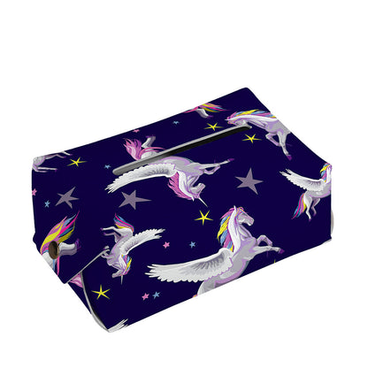 Night Winged Unicorn Pattern Print Rectangle Tissue Box Cover
