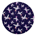 Night Winged Unicorn Pattern Print Round Blanket