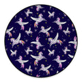 Night Winged Unicorn Pattern Print Round Floor Mat