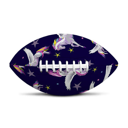 Night Winged Unicorn Pattern Print Rugby Ball