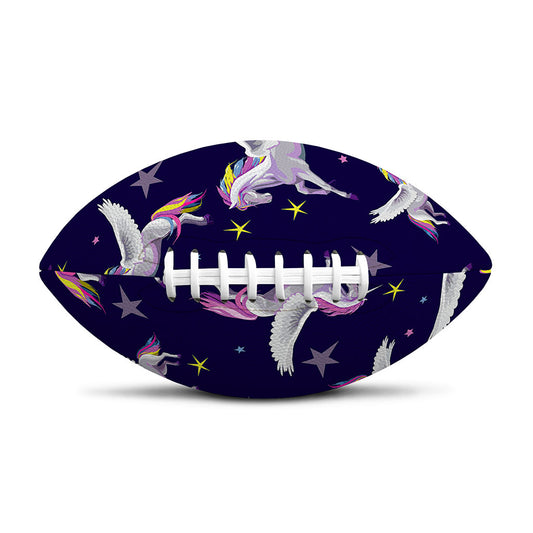Night Winged Unicorn Pattern Print Rugby Ball