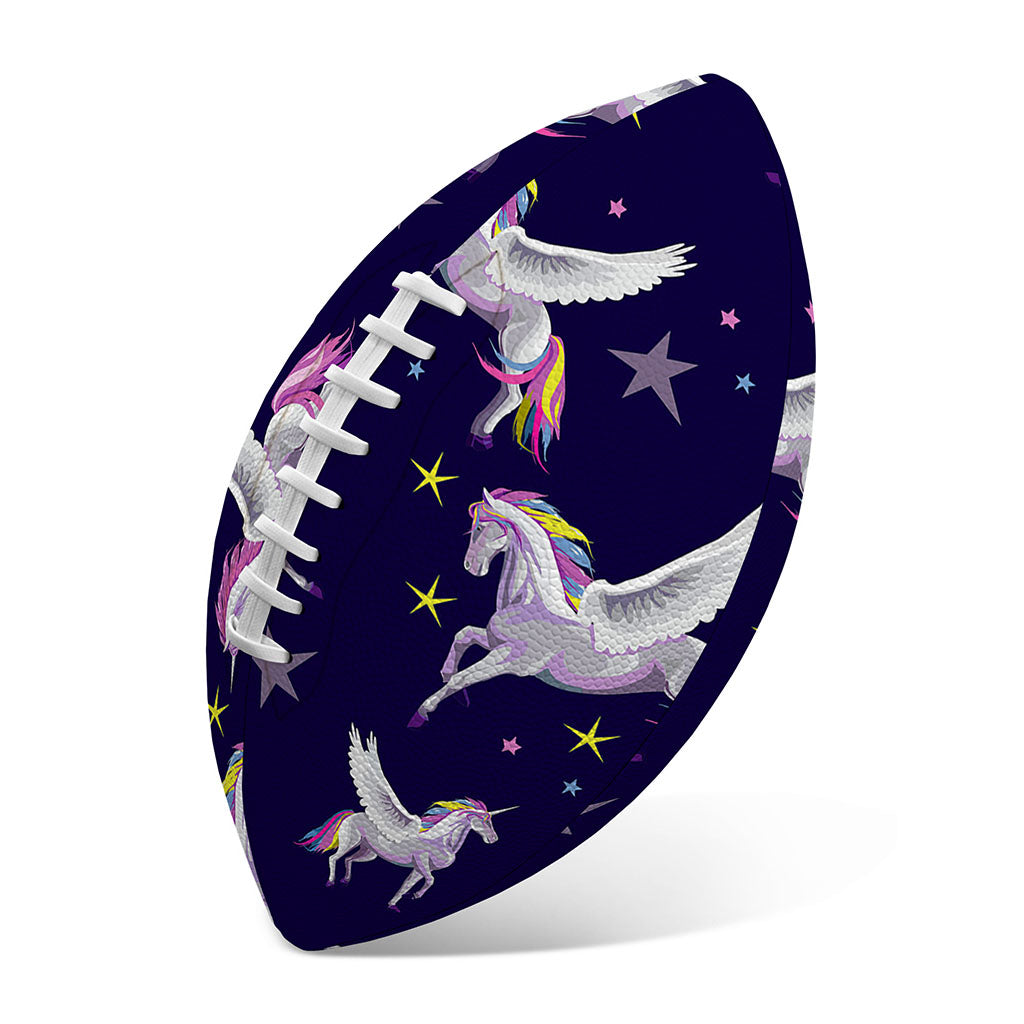 Night Winged Unicorn Pattern Print Rugby Ball