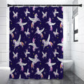 Night Winged Unicorn Pattern Print Shower Curtain