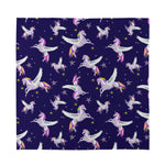 Night Winged Unicorn Pattern Print Silk Bandana