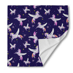 Night Winged Unicorn Pattern Print Silk Bandana