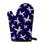 Night Winged Unicorn Pattern Print Single Oven Mitt